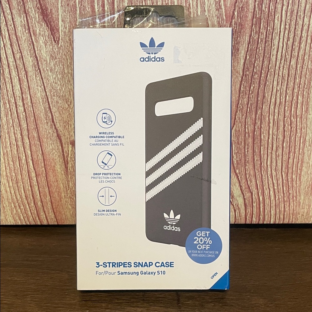 Adidas Black and White 3-Stripes Case for Samsung Galaxy S10